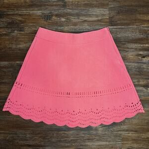Ann Taylor Loft size 6 salmon color scalloped cutout design